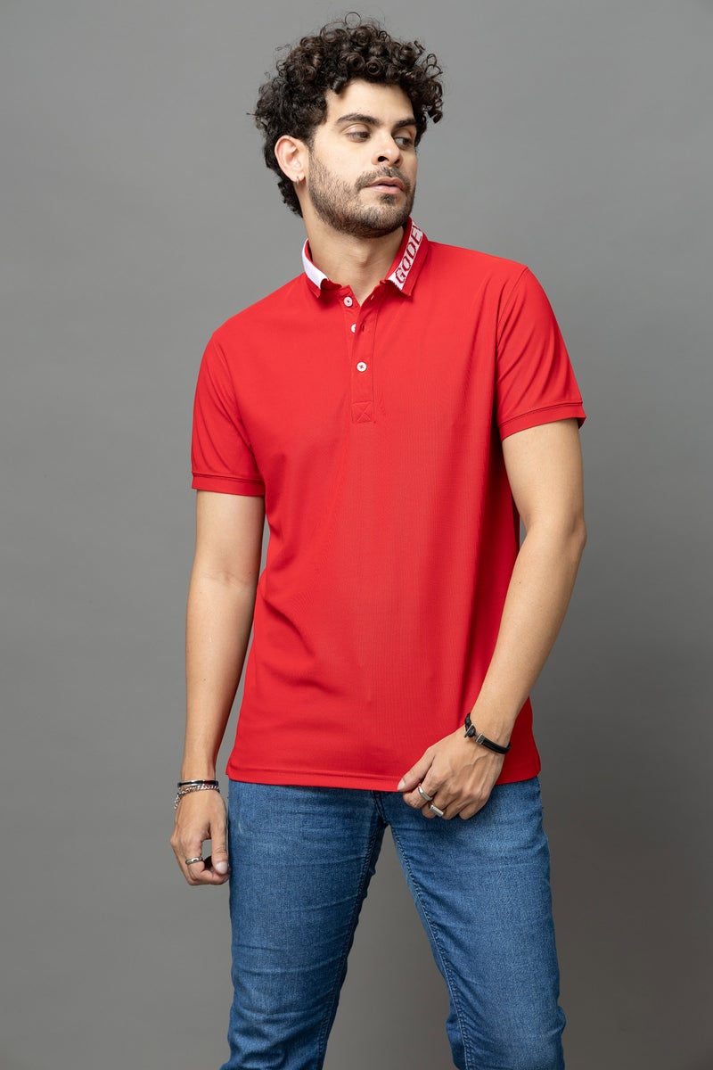 Go Devil Red Polo T-Shirt for Men - Image 1